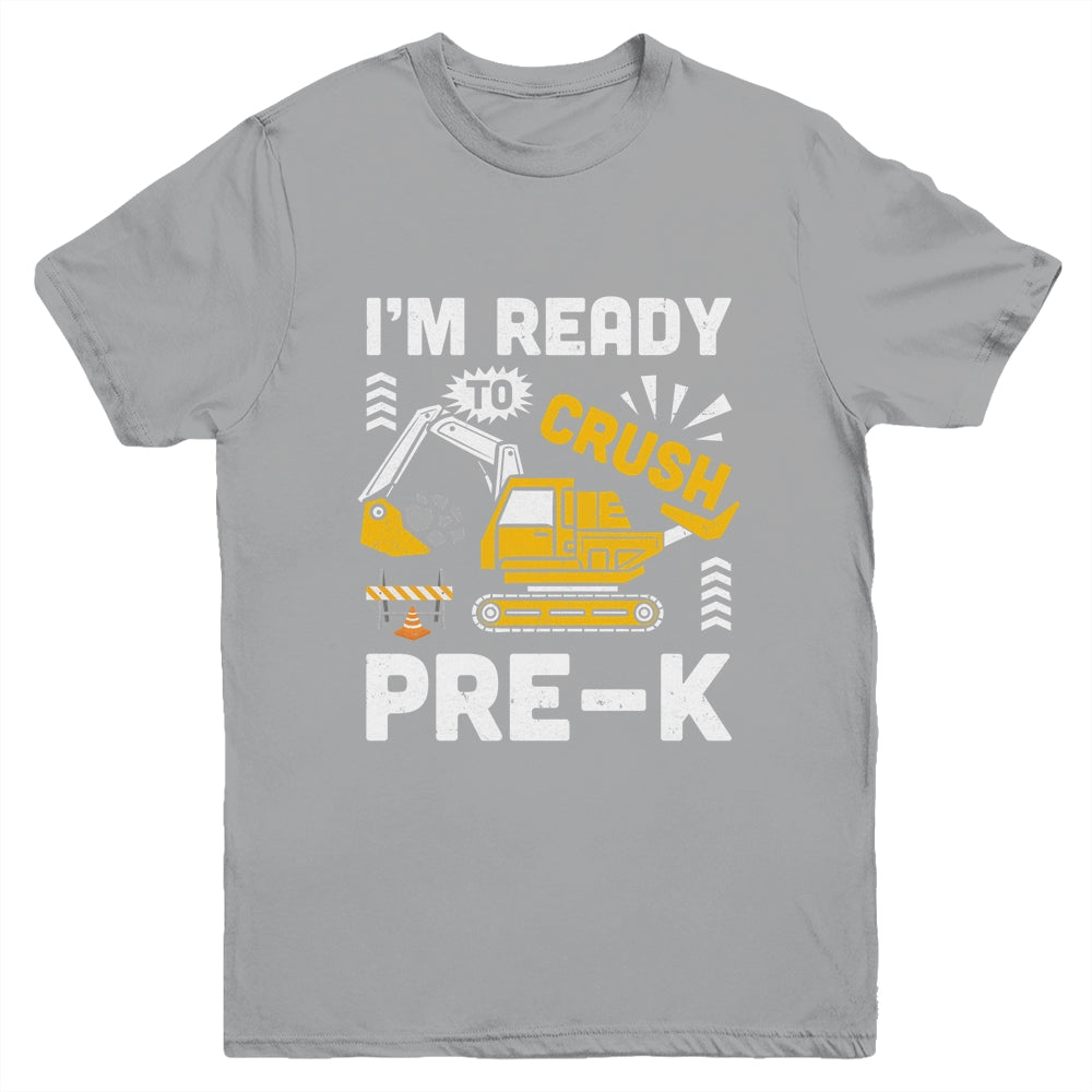 Kids Ready To Crush Preschool Pre-K Construction Truck Boys Youth Shirt | siriusteestore