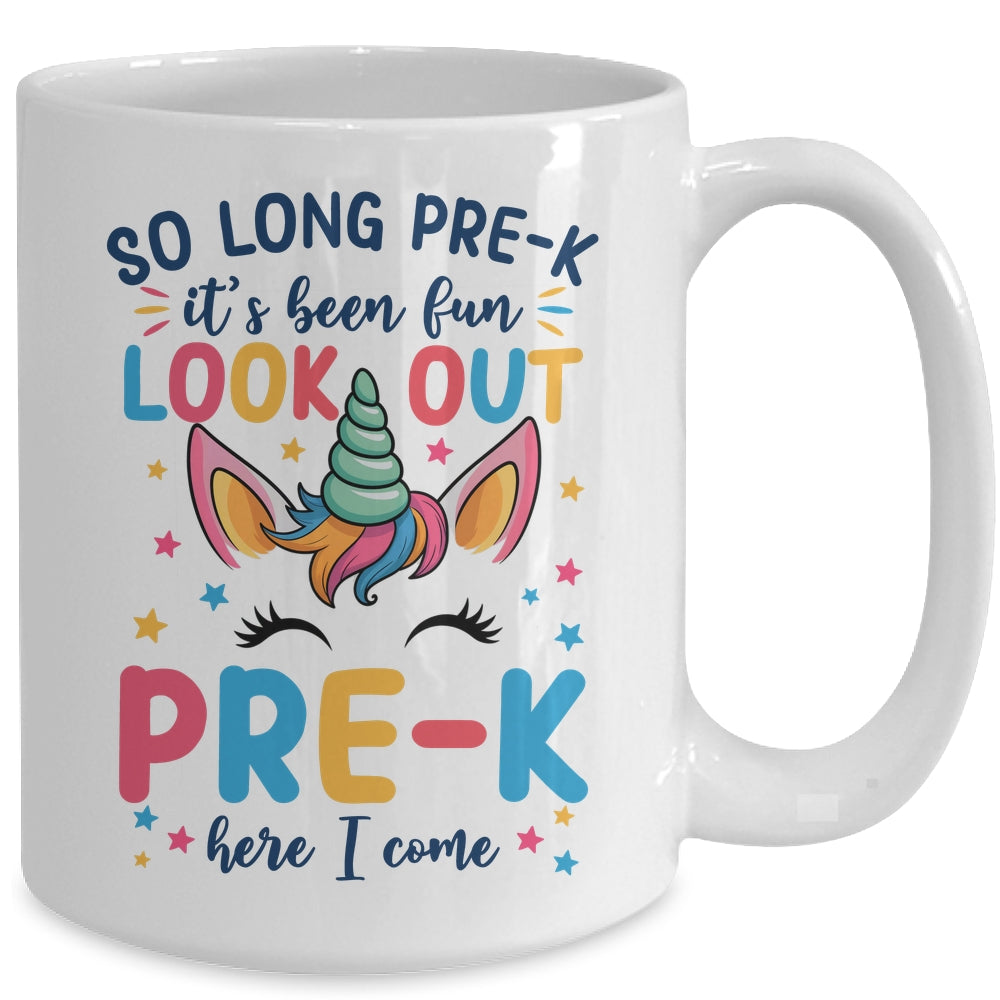 Kids So Long Pre-K It's Been Fun Preschool Pre-K Here I Come Mug | siriusteestore