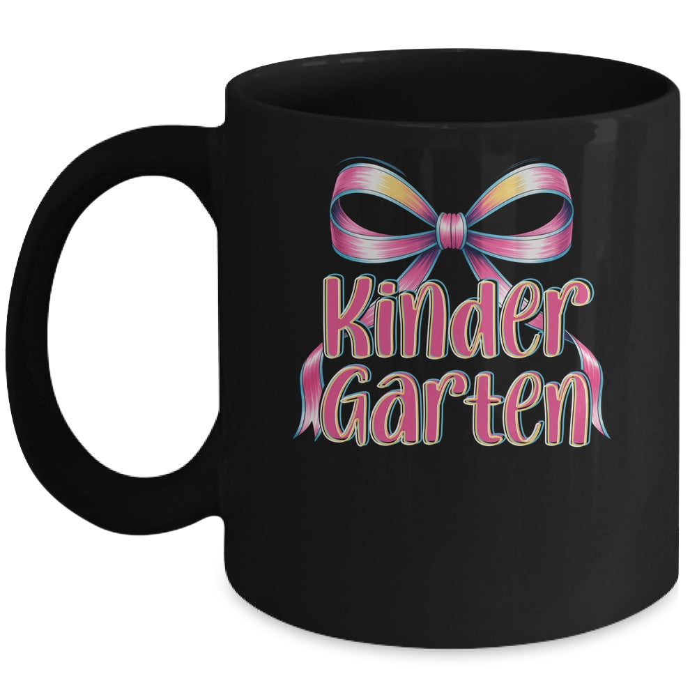 Kindergarten Coquette Bow Back To School First Day Of School Mug | siriusteestore