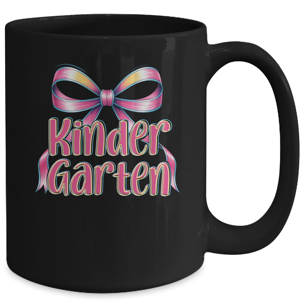 Kindergarten Coquette Bow Back To School First Day Of School Mug | siriusteestore