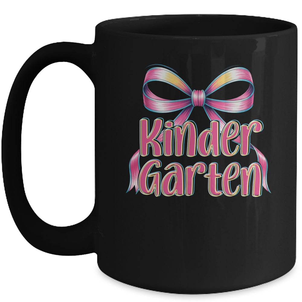 Kindergarten Coquette Bow Back To School First Day Of School Mug | siriusteestore