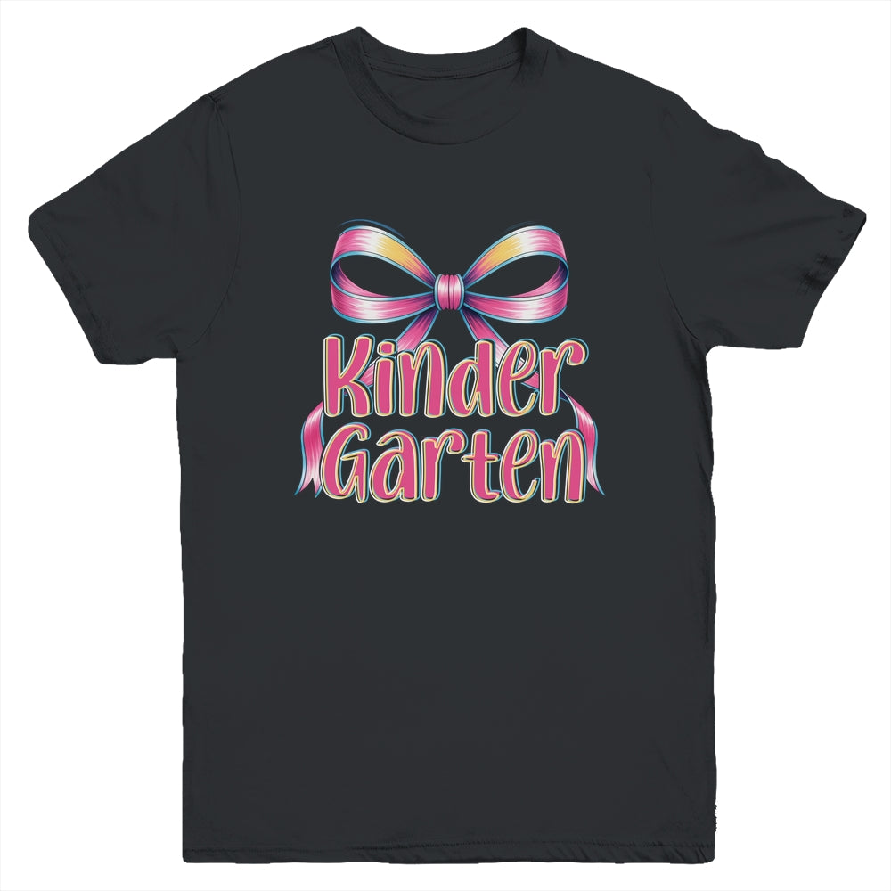 Kindergarten Coquette Bow Back To School First Day Of School Youth Shirt | siriusteestore