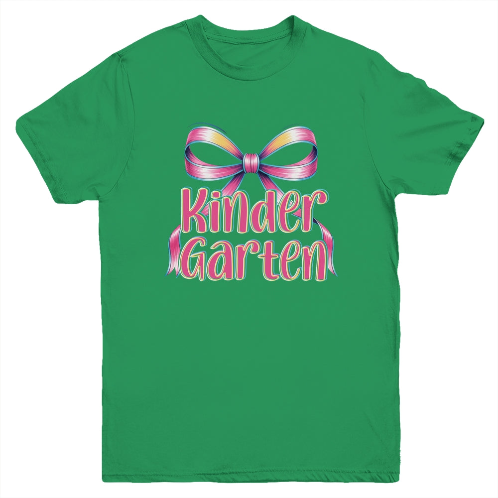 Kindergarten Coquette Bow Back To School First Day Of School Youth Shirt | siriusteestore