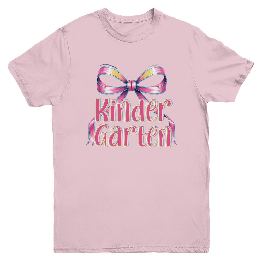 Kindergarten Coquette Bow Back To School First Day Of School Youth Shirt | siriusteestore