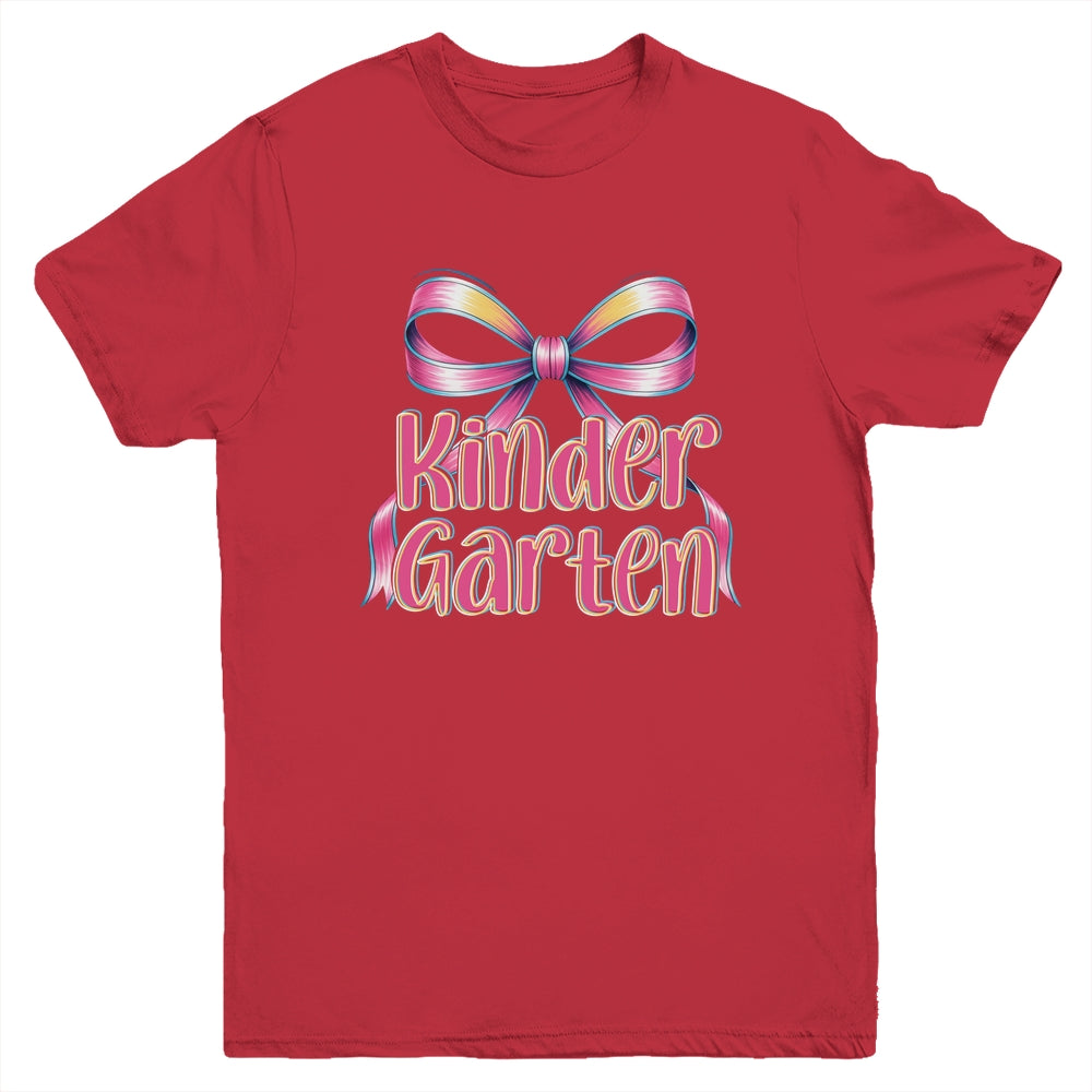 Kindergarten Coquette Bow Back To School First Day Of School Youth Shirt | siriusteestore
