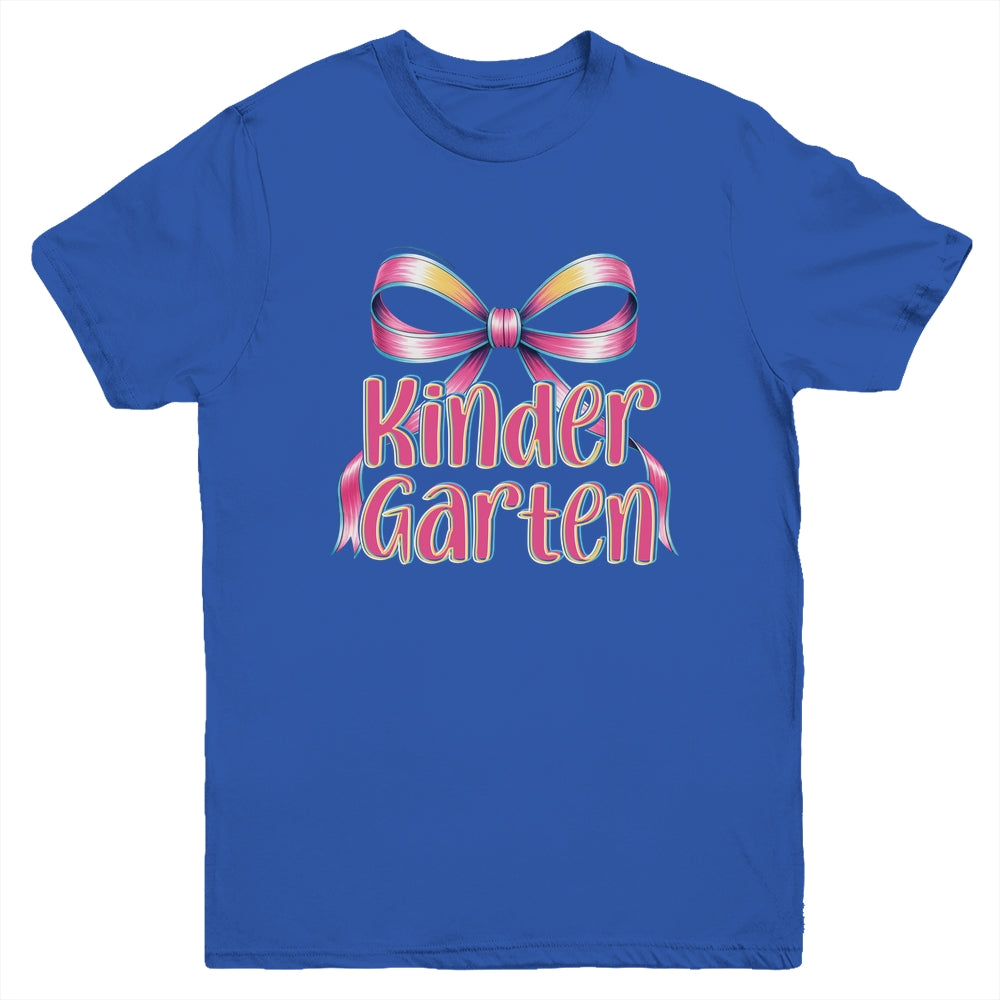 Kindergarten Coquette Bow Back To School First Day Of School Youth Shirt | siriusteestore