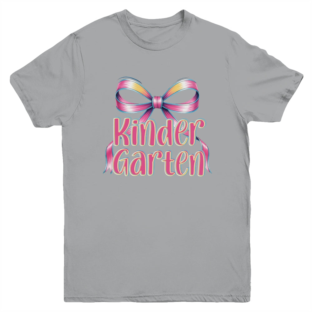 Kindergarten Coquette Bow Back To School First Day Of School Youth Shirt | siriusteestore