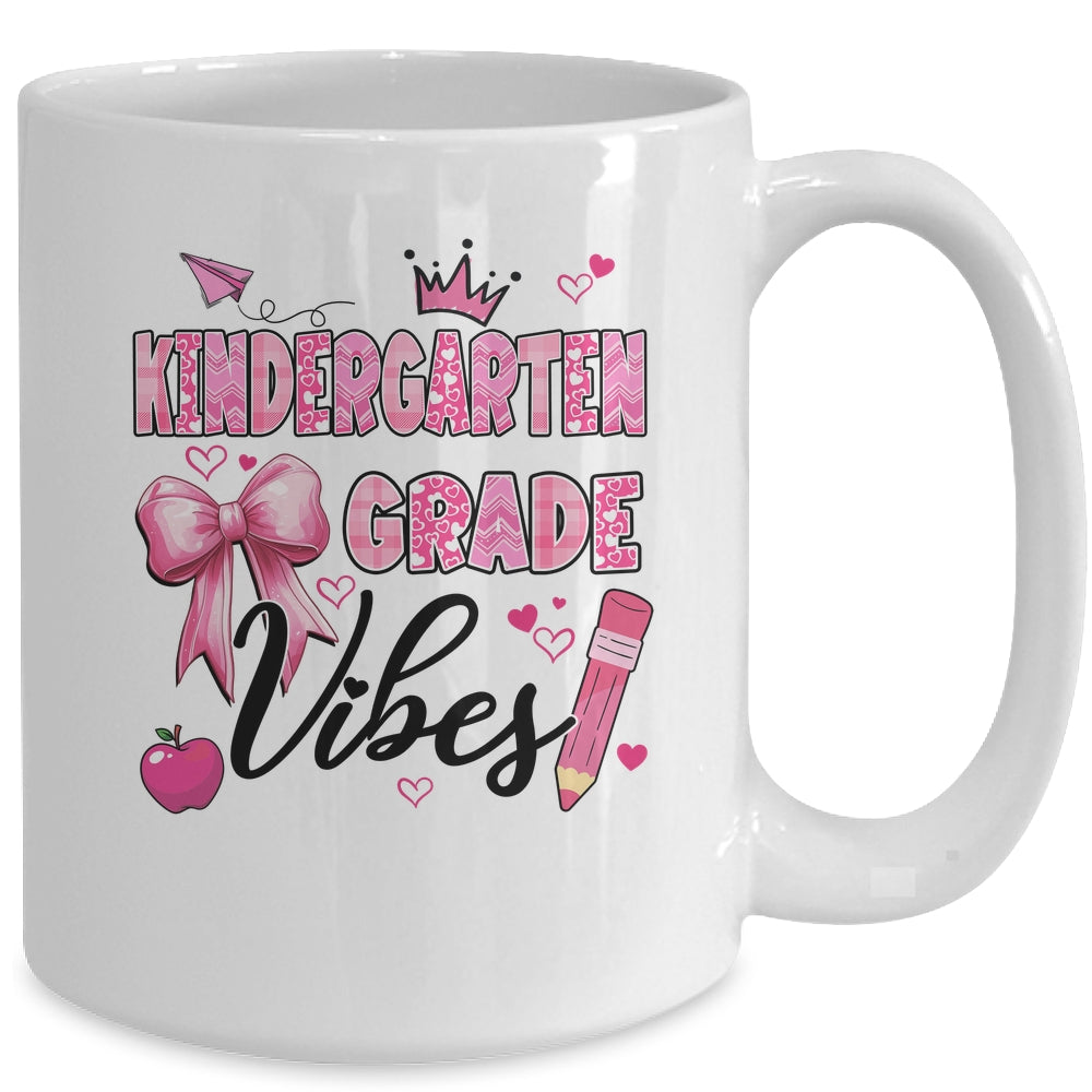 Kindergarten Vibes Back To School Coquette Teacher Girl Mug | siriusteestore