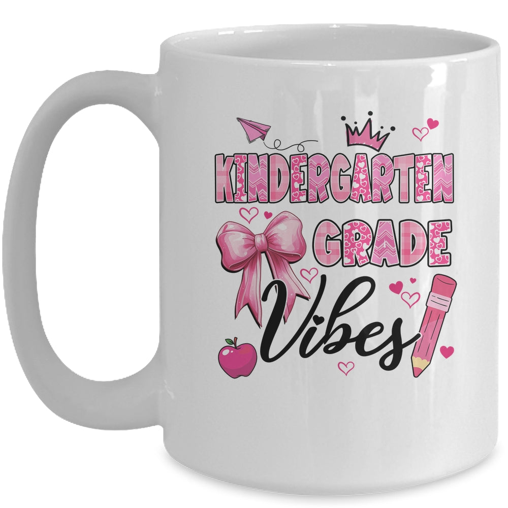 Kindergarten Vibes Back To School Coquette Teacher Girl Mug | siriusteestore