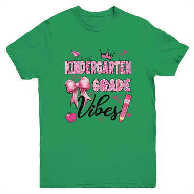 Kindergarten Vibes Back To School Coquette Teacher Girl Youth Shirt | siriusteestore