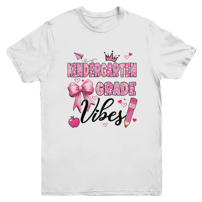 Kindergarten Vibes Back To School Coquette Teacher Girl Youth Shirt | siriusteestore