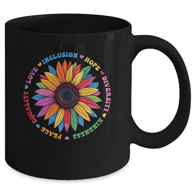 Kindness Peace Equality Love Hope Floral Sunflower Women Mug | siriusteestore