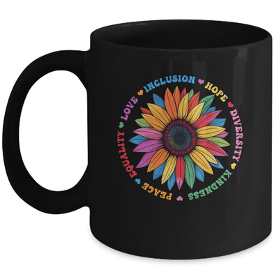 Kindness Peace Equality Love Hope Floral Sunflower Women Mug | siriusteestore