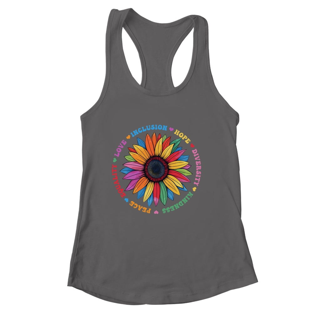 Kindness Peace Equality Love Hope Floral Sunflower Women Shirt & Tank Top | siriusteestore