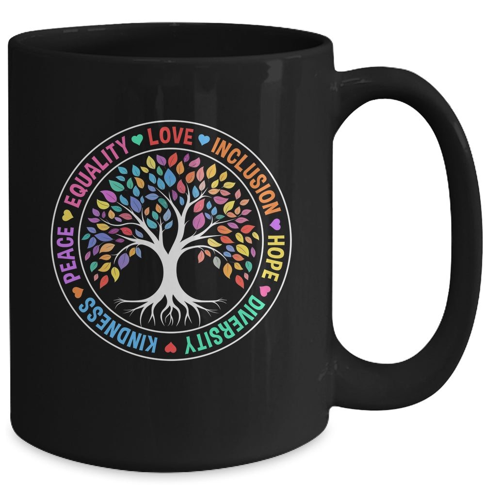 Kindness Peace Equality Love Inclusion Hope Diversity Retro Mug | siriusteestore