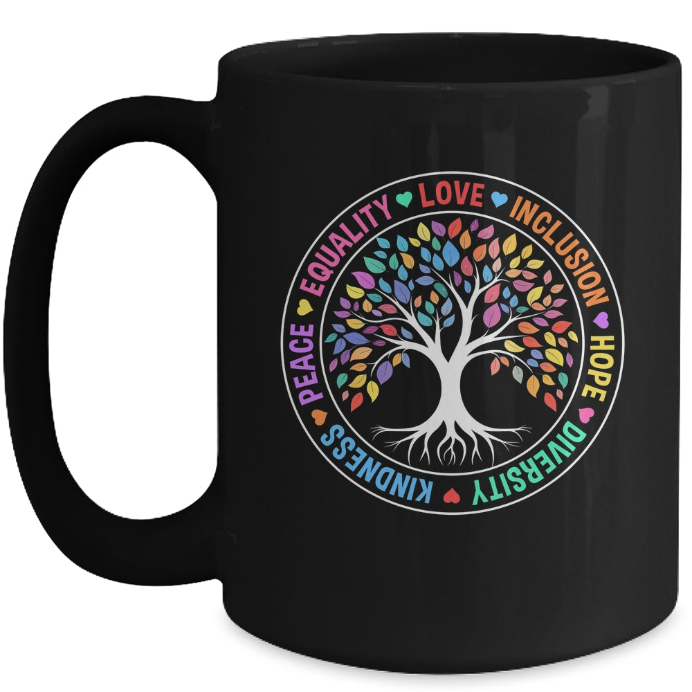Kindness Peace Equality Love Inclusion Hope Diversity Retro Mug | siriusteestore
