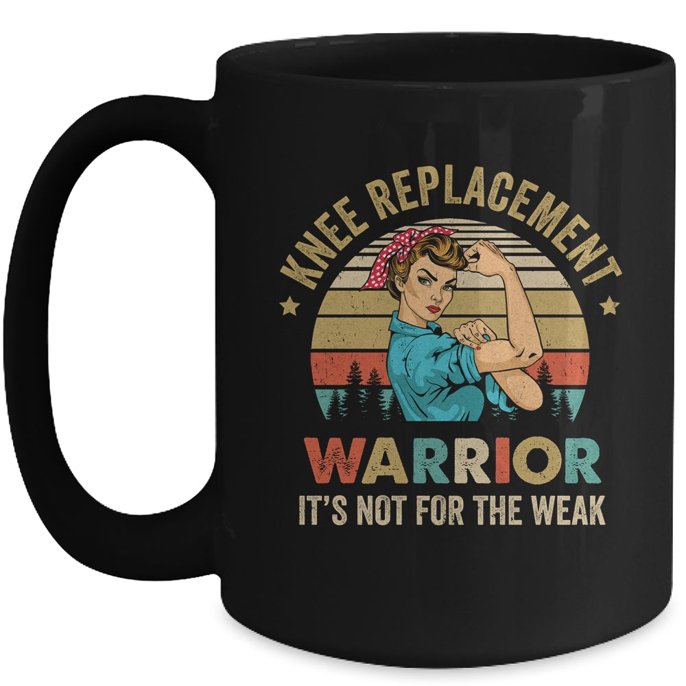 Knee Replacement Warrior Knee Surgery Recovery Retro Mug | siriusteestore