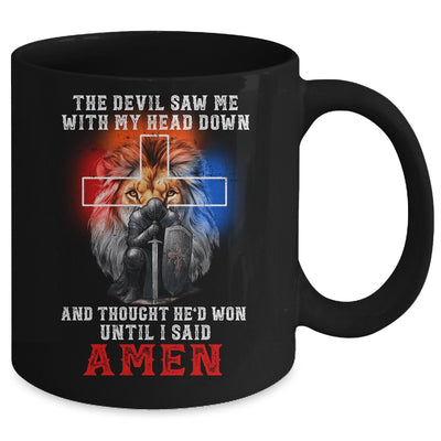 Knight Templar The Devil Saw Me With My Head Down Lion Mug | siriusteestore