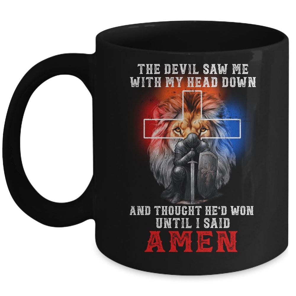 Knight Templar The Devil Saw Me With My Head Down Lion Mug | siriusteestore