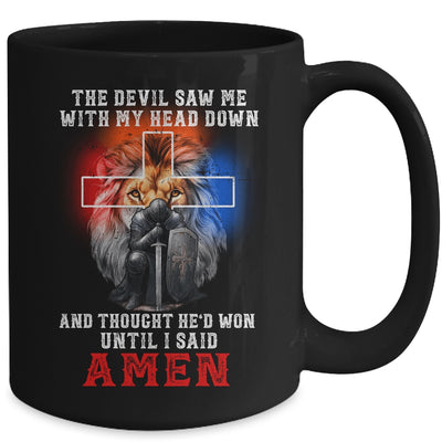 Knight Templar The Devil Saw Me With My Head Down Lion Mug | siriusteestore