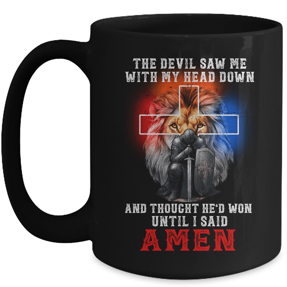 Knight Templar The Devil Saw Me With My Head Down Lion Mug | siriusteestore