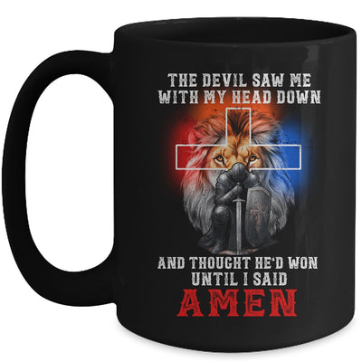 Knight Templar The Devil Saw Me With My Head Down Lion Mug | siriusteestore