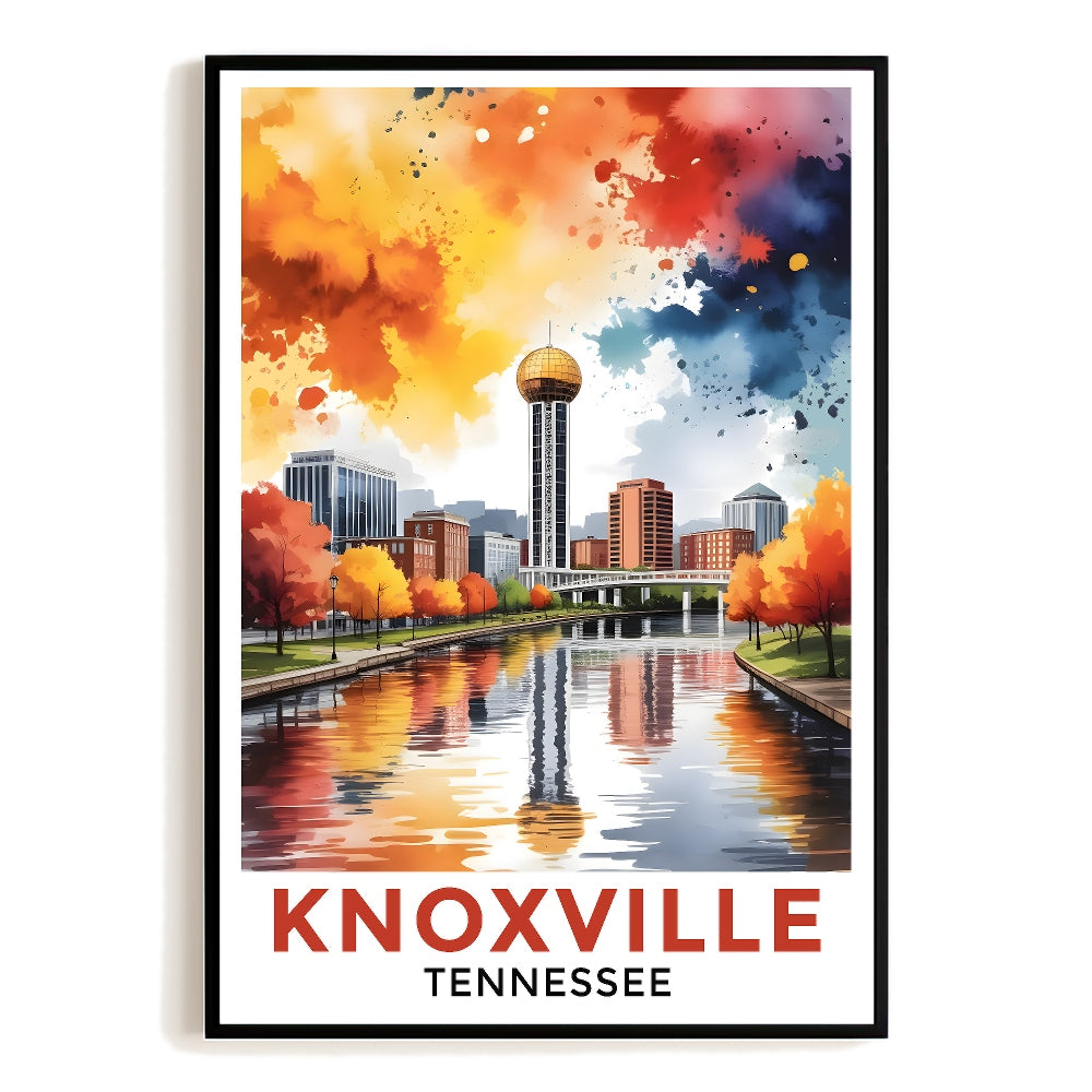 Knoxville Tennessee Vintage Travel Poster City Souvenir Wall Art Landscape Prints Paintings Picture For Home Room Living Room Office Bedroom Aesthetic Decor Unframed | siriusteestore