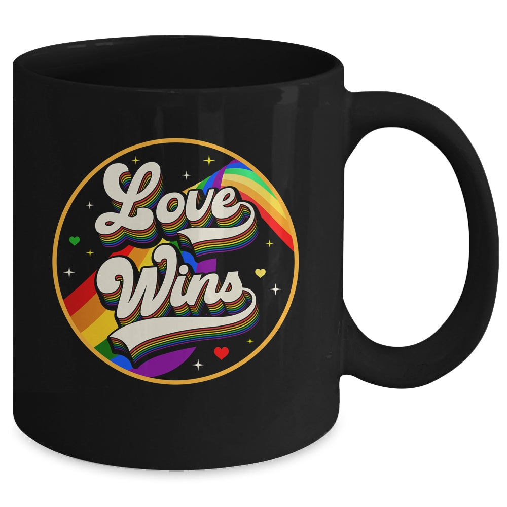 LGBTQ Love Wins Gay Pride LGBT Rainbow Flag Vintage Mug | siriusteestore