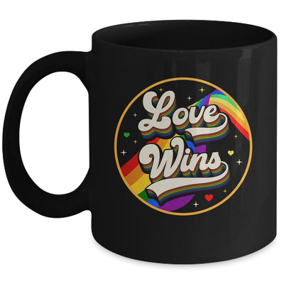 LGBTQ Love Wins Gay Pride LGBT Rainbow Flag Vintage Mug | siriusteestore