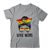 LGBTQ Love Wins Messy Bun Women Gay Pride LGBT Lesbian Shirt & Tank Top | siriusteestore