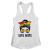 LGBTQ Love Wins Messy Bun Women Gay Pride LGBT Lesbian Shirt & Tank Top | siriusteestore
