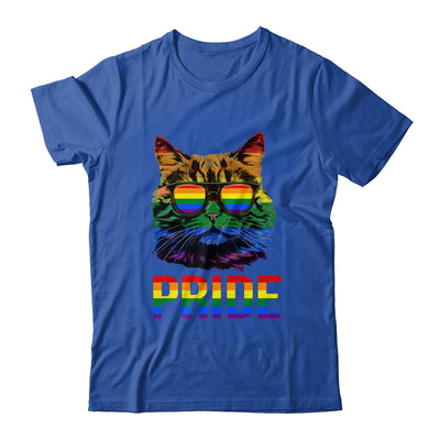 LGBT Cat Gay Pride LGBTQ Rainbow Flag Cool Sunglasses Shirt & Tank Top | siriusteestore