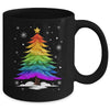 LGBT Flag Christmas Tree Merry Xmas Gay LGBT Pride Rainbow Mug | siriusteestore