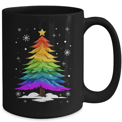 LGBT Flag Christmas Tree Merry Xmas Gay LGBT Pride Rainbow Mug | siriusteestore