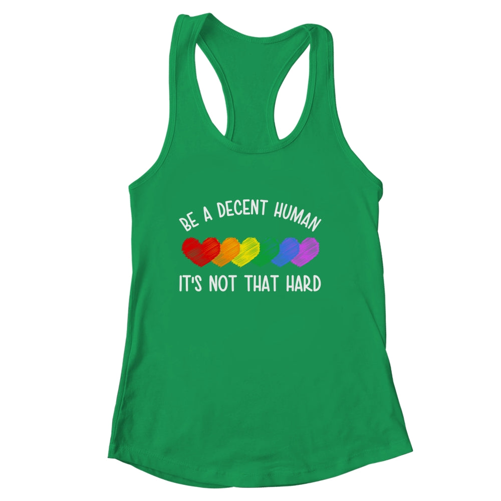 LGBT Heart Retro Be A Decent Human It's Not That Hard Shirt & Tank Top | siriusteestore