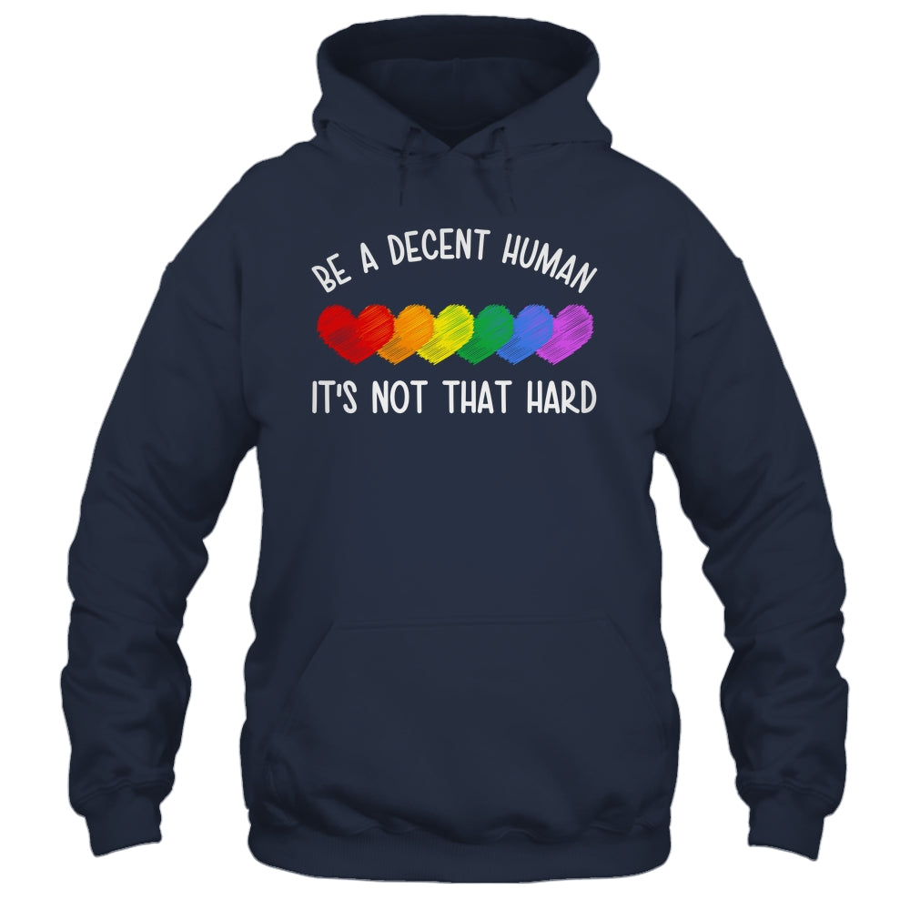 LGBT Heart Retro Be A Decent Human It's Not That Hard Shirt & Tank Top | siriusteestore
