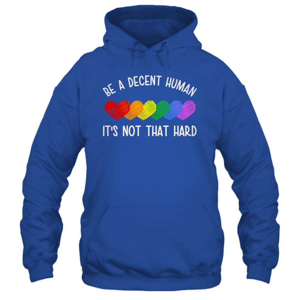 LGBT Heart Retro Be A Decent Human It's Not That Hard Shirt & Tank Top | siriusteestore
