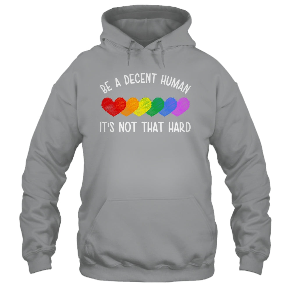 LGBT Heart Retro Be A Decent Human It's Not That Hard Shirt & Tank Top | siriusteestore