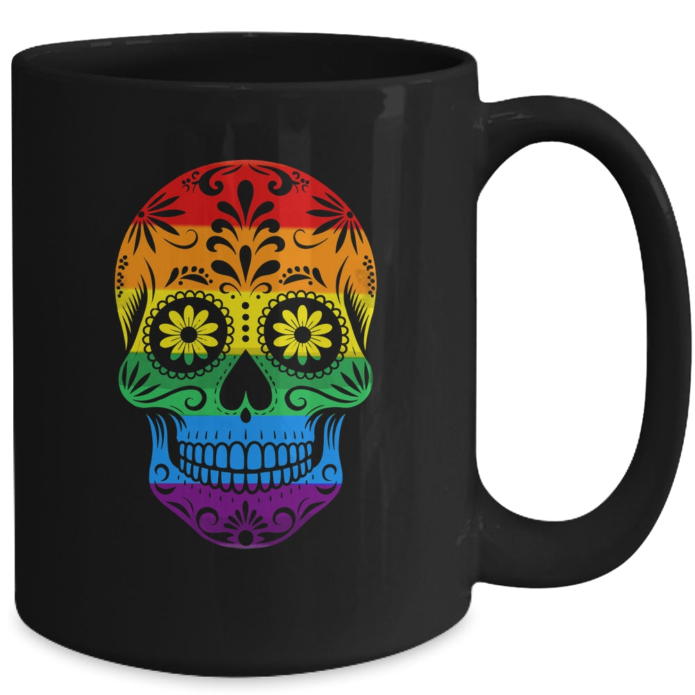 LGBT Rainbow Flag Skull Ally LGBTQ Pride Month Men Women Mug | siriusteestore