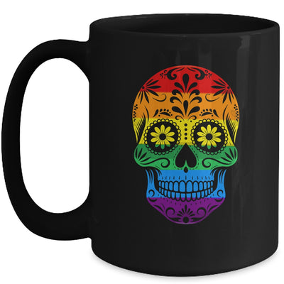 LGBT Rainbow Flag Skull Ally LGBTQ Pride Month Men Women Mug | siriusteestore