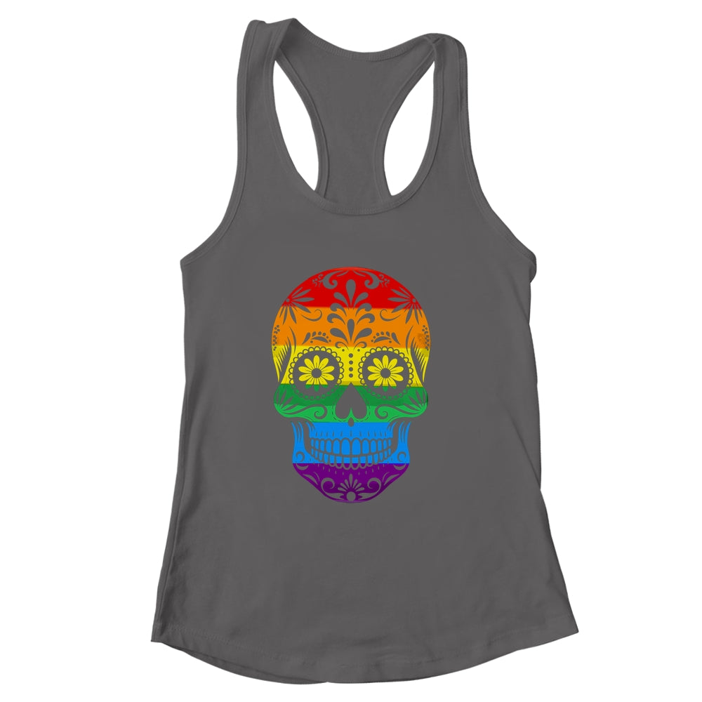 LGBT Rainbow Flag Skull Ally LGBTQ Pride Month Men Women Shirt & Tank Top | siriusteestore