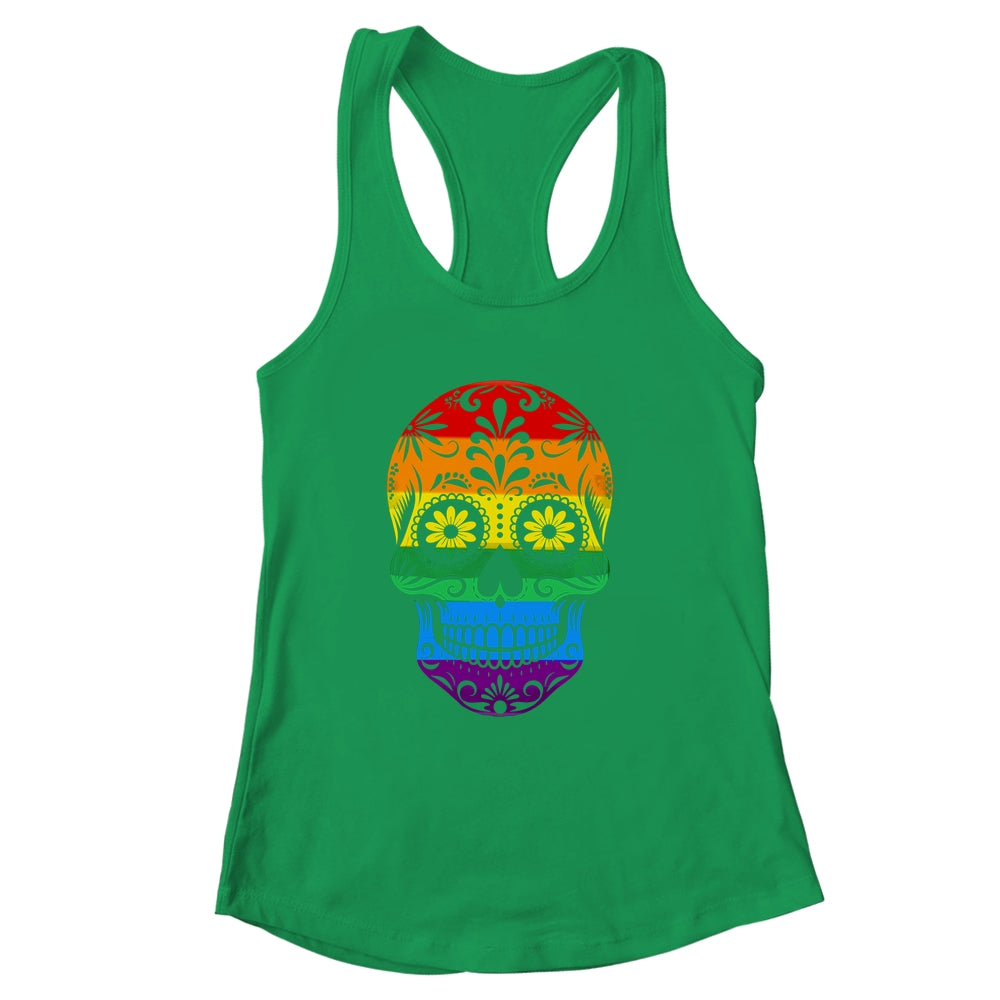 LGBT Rainbow Flag Skull Ally LGBTQ Pride Month Men Women Shirt & Tank Top | siriusteestore