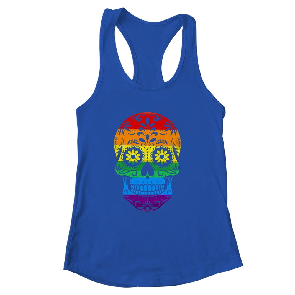 LGBT Rainbow Flag Skull Ally LGBTQ Pride Month Men Women Shirt & Tank Top | siriusteestore