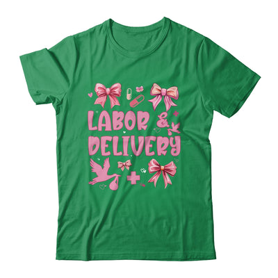 L&D Labor And Delivery Nurse Cute Coquette Pink Bow Ribbon Shirt & Sweatshirt | siriusteestore