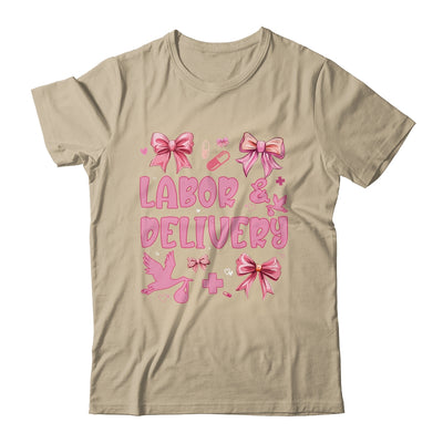 L&D Labor And Delivery Nurse Cute Coquette Pink Bow Ribbon Shirt & Sweatshirt | siriusteestore