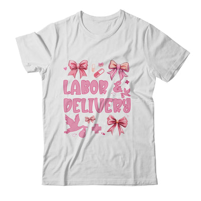 L&D Labor And Delivery Nurse Cute Coquette Pink Bow Ribbon Shirt & Sweatshirt | siriusteestore