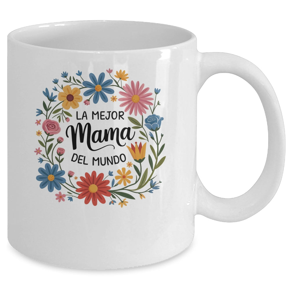 La Mejor Mama Del Mundo Spanish Latina Mother's Day Floral Mug | siriusteestore