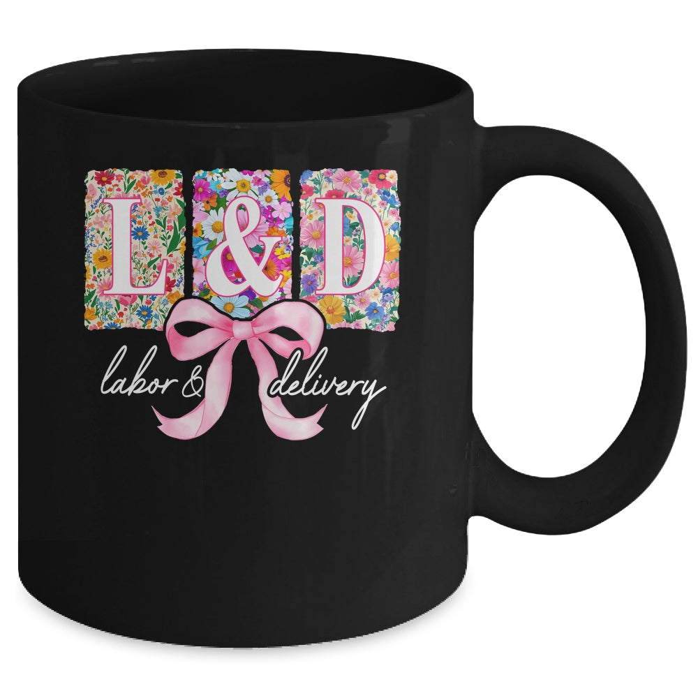Labor And Delivery Nurse Spring Coquette Bow L&D Nurse Mug | siriusteestore