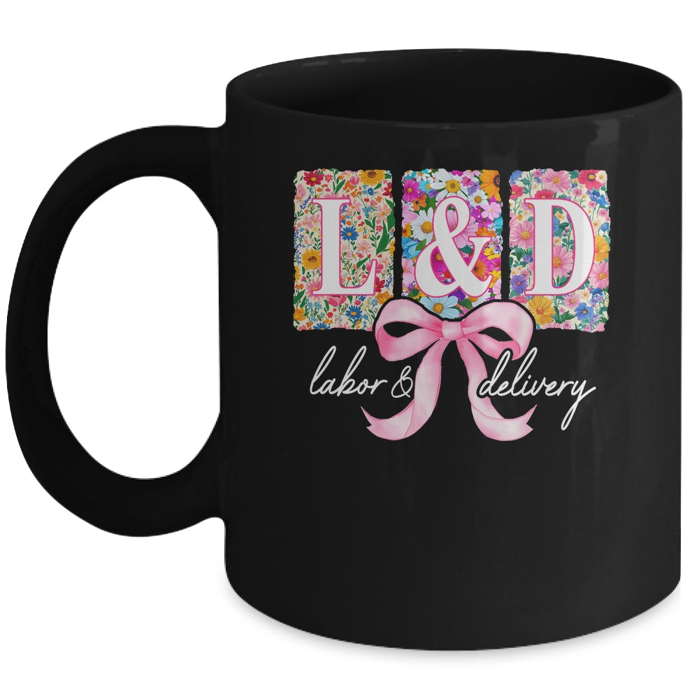 Labor And Delivery Nurse Spring Coquette Bow L&D Nurse Mug | siriusteestore