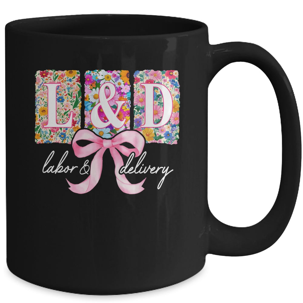 Labor And Delivery Nurse Spring Coquette Bow L&D Nurse Mug | siriusteestore